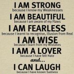 I am strong wise and inspirational quote